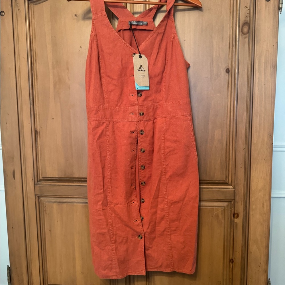 Prana Women's Orange Button-Down Dress